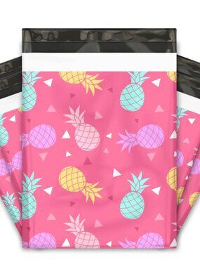 20 10x13 Pink Pineapple Poly Mailers Shipping Envelopes